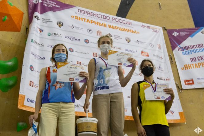 Мария Пляскина (справа) выиграла бронзовую медаль на юниорском первенстве России в дисциплине "боулдеринг". Фото: Георгий Шушпанов