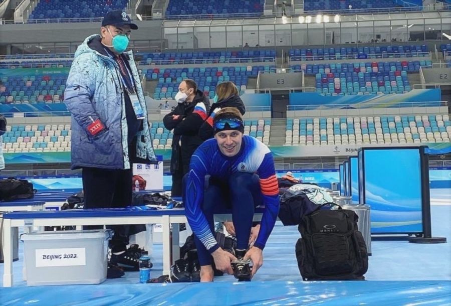 Виктор Муштаков на олимпийском катке в Пекине