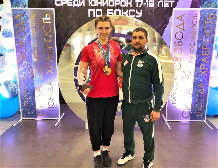 Альбина Кудинова с тренером Игорем Шаговым