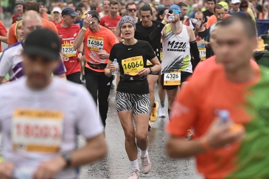 Анна Недобиткова на Московском марафоне. Фото: altapress.ru