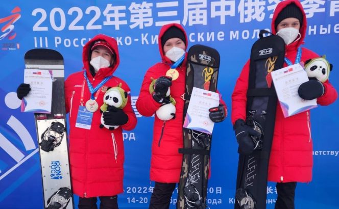 Мария Травиничева (слева) завоевала серебро в слаломе на III Российско-Китайских зимних молодежных играх