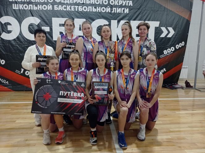 Команда девушек рубцовской гимназии №3 - победительница чемпионата ШБЛ "КЭС-Баскет" в Сибирском федеральном округе