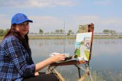 Алтайские художники провели пленэр на барнаульском гребном канале