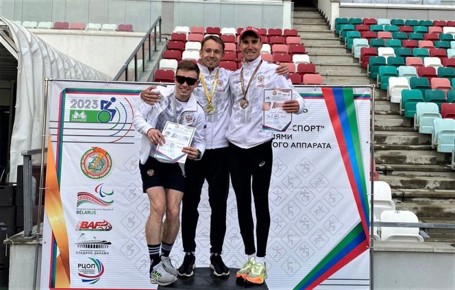 Спортсмены Алтайского края с нарушением зрения поднялись на пьедестал чемпионата Белоруссии  по лёгкой атлетике 