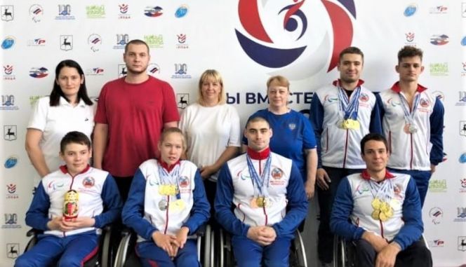 Команда Алтайского края по плаванию на летних играх паралимпийцев в Дзержинске 