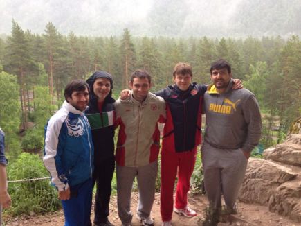 Эцио Гамба и мужская сборная России по дзюдо в Горном Алтае. 2013 год