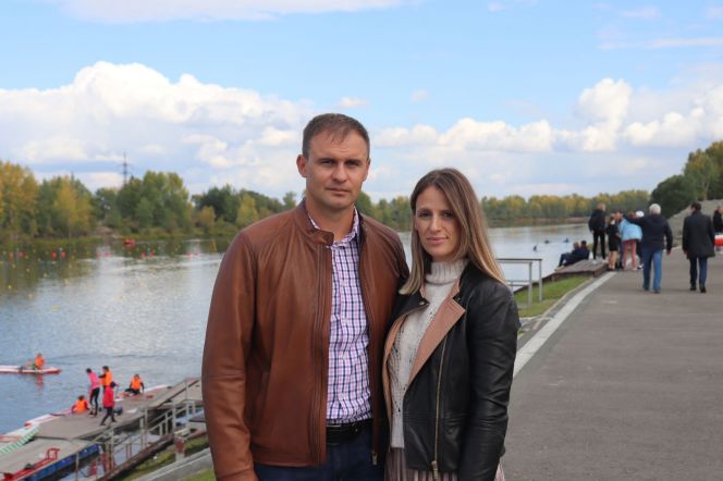 Константин и Екатерина Вишняковы на барнаульском гребном канале.