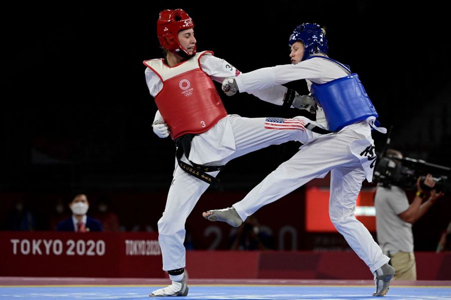 25 июля. Токио. Татьяна Минина (справа) в финале проиграла американке Анастасии Золотич. Фото AFP