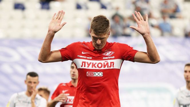 Александр Соболев не стал праздновать гол в ворота бывшей команды. Фото: ФК "Спартак"