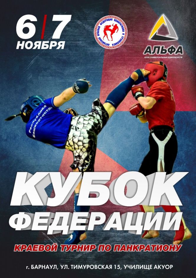 6-7 ноября. Барнаул. АУОР. Краевой турнир "Кубок Федерации"