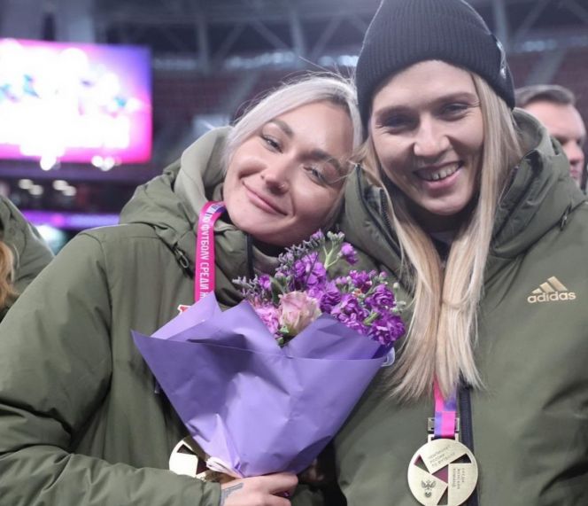 Анне Беломытцевой вручили золотую медаль за победу в женской Суперлиге в составе  московского "Локомотива"