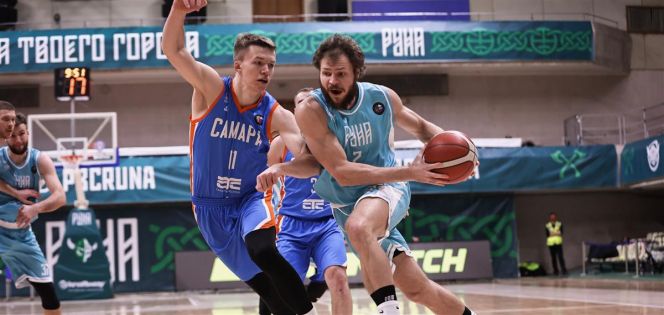 Фрагмент матча Суперлиги-1 "Руна" - "Самара". Фото: РФБ