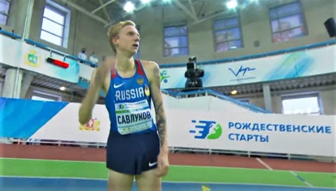 Савелий Савлуков установил рекорд "Рождественских стартов" в Екатеринбурге. Скриншот трансляции