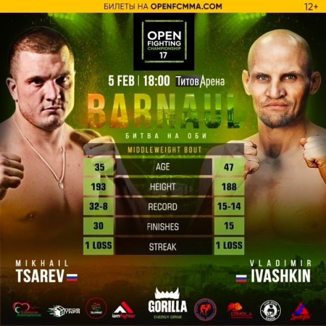 5 февраля. Барнаул. "Титов Арена". Международный турнир лиги OPEN FC по ММА «Битва на Оби»