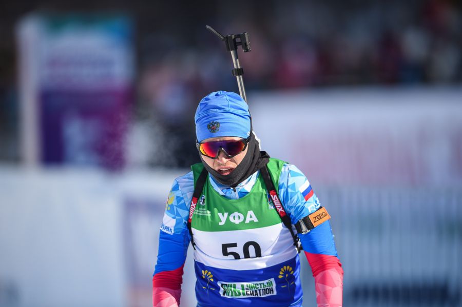 Даниил Серохвостов на финише спринта. Фото: Евгений Тумашов/СБР