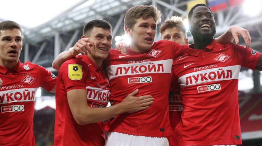 Роман Зобнин, Даниил Хлусевич, Александр Соболев, Михаил Игнатов, Шамар Николсон.
Фото: Александр Федоров, «СЭ»