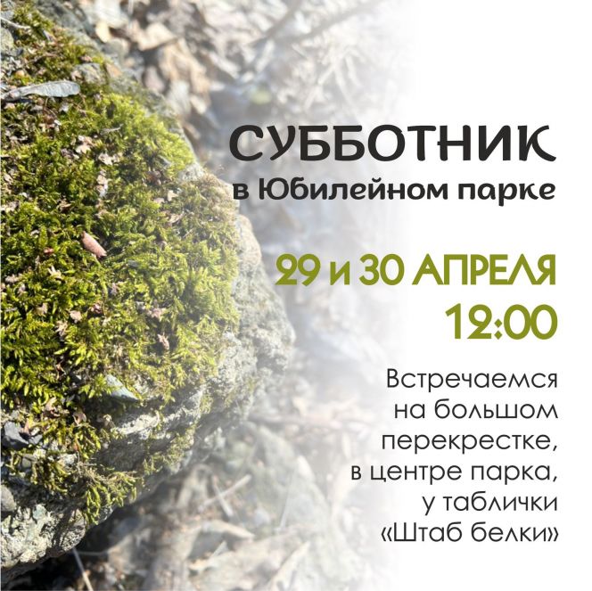 В барнаульском парке «Юбилейный» 29 и 30 апреля состоится весенний субботник