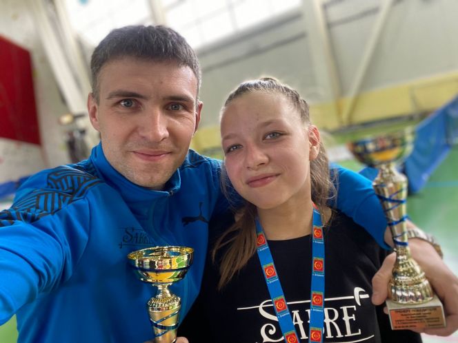 Мария с тренером Евгением Сазоновым