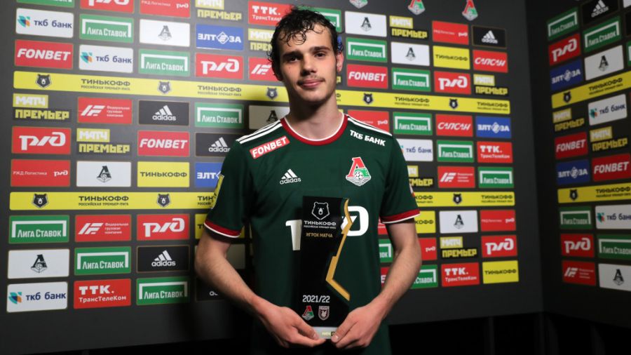 Артем Карпукас (№93) - лучший игрок матча "Локомотив" - "Рубин". Фото: ФК "Локомотив"