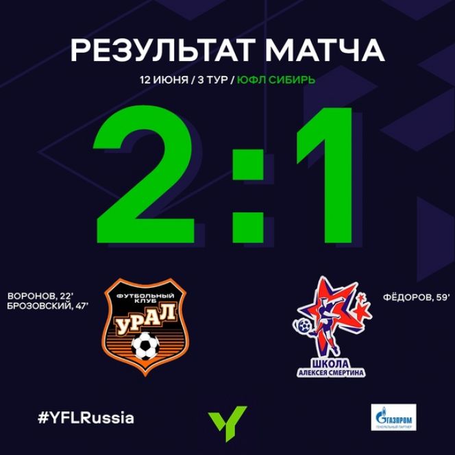 В первом гостевом матче ЮФЛ Сибирь "Алтай" уступил в Екатеринбурге 