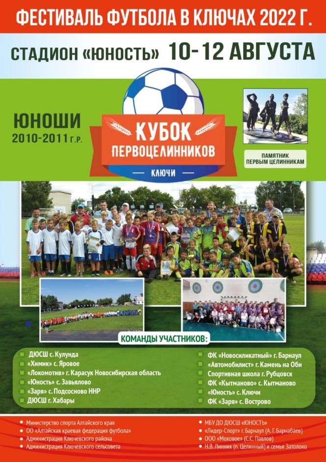 10-14 августа. Ключевской район. Стадион "Юность". Фестиваль футбола в Ключах-2022