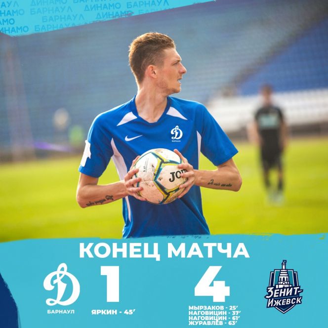 Барнаульское «Динамо» вновь крупно проиграло в первенстве России, уступив дома ижевскому «Зениту» - 1:4