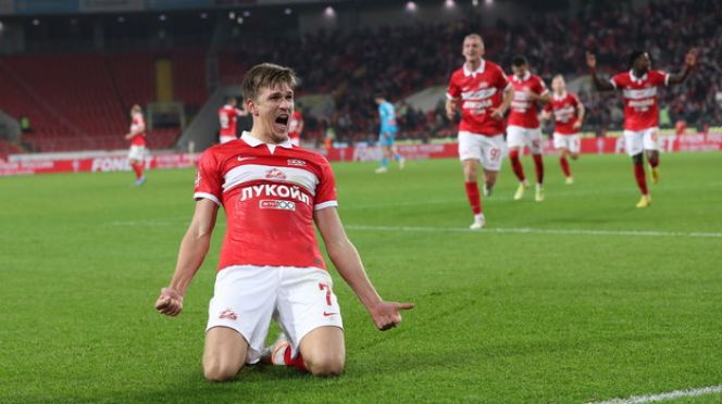 Александр Соболев радуется голу в ворота «Зенита» в Кубке России.
Фото Александр Федоров, «СЭ»