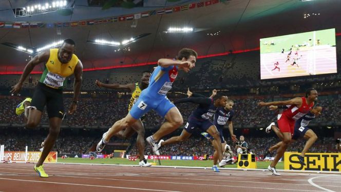 Победный финиш Сергея Шубенкова на чемпионате мира-2015 в Пекине в беге на 110 метров с барьерами. Фото: REUTERS