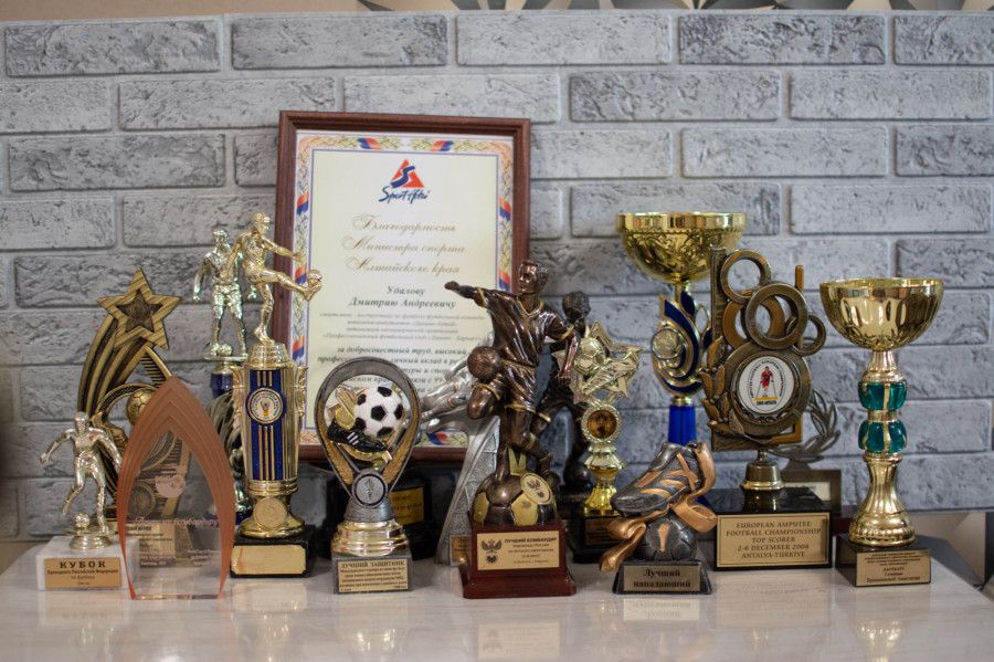 Спортивные трофеи Дмитрия Удалова. Фото: Ирина Пергаева