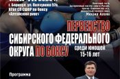 21-25 марта. Барнаул. СШОР "Алтайский ринг". Первенство Сибири по боксу среди юношей 15-16 лет памяти Владимира Мудрика