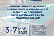 3-7 мая. Бийск. СК "Заря". Чемпионат Сибирского, Уральского и Дальневосточного федеральных округов по плаванию (спорт лиц с ПОДА)
