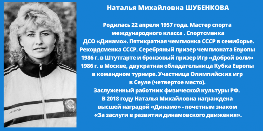 К 100-летию ВФСО «Динамо». Наталья Шубенкова. Королева спорта. Часть 3-я (окончание)