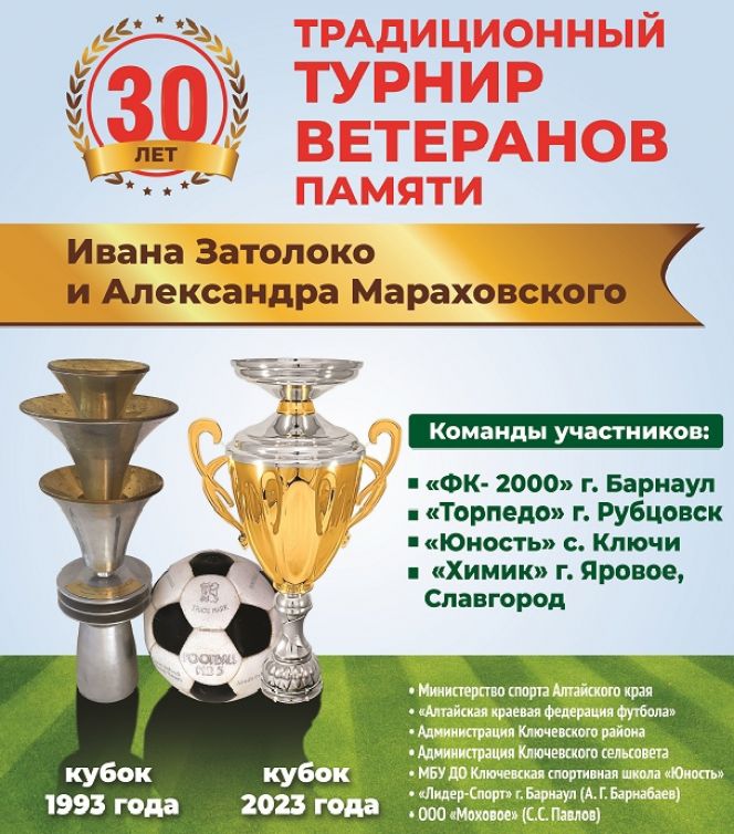 29-30 июля. Ключи. Стадион "Юность". ХХХ турнир ветеранов памяти Ивана Затолоко и Александра Мараховского