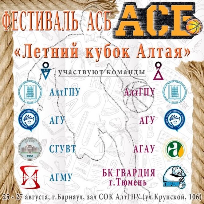 25-27 августа. Барнаул. СОК АлтГПУ. Фестиваль АСБ "Летний кубок Алтая"