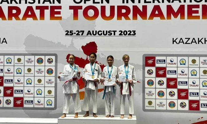 Спортсменки СШ «Рубин» завоевали три бронзы на международном турнире по каратэ WKF «Kazakhstan Open 2023» в Астане