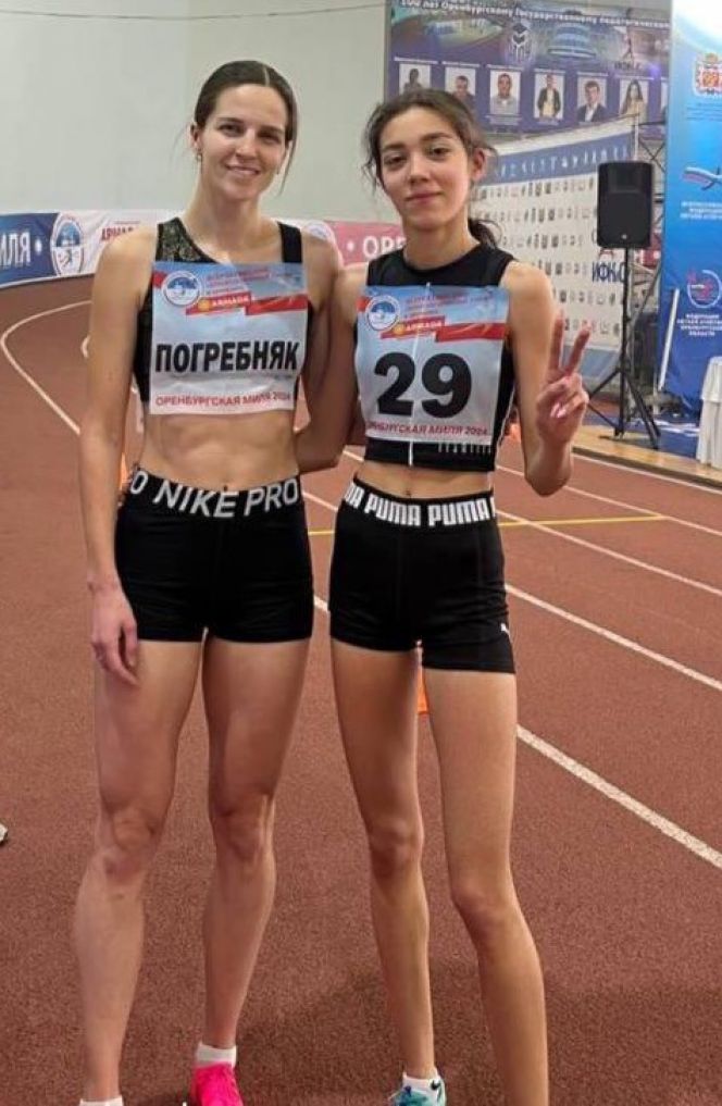 "Оренбургская миля-2024". Виктория Погребняк с одной из соперниц по забегу