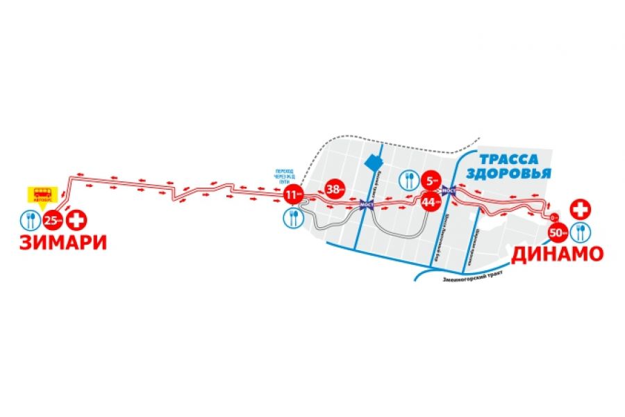 Схема дистанции марафона "Мария-Ра" в 2024 году