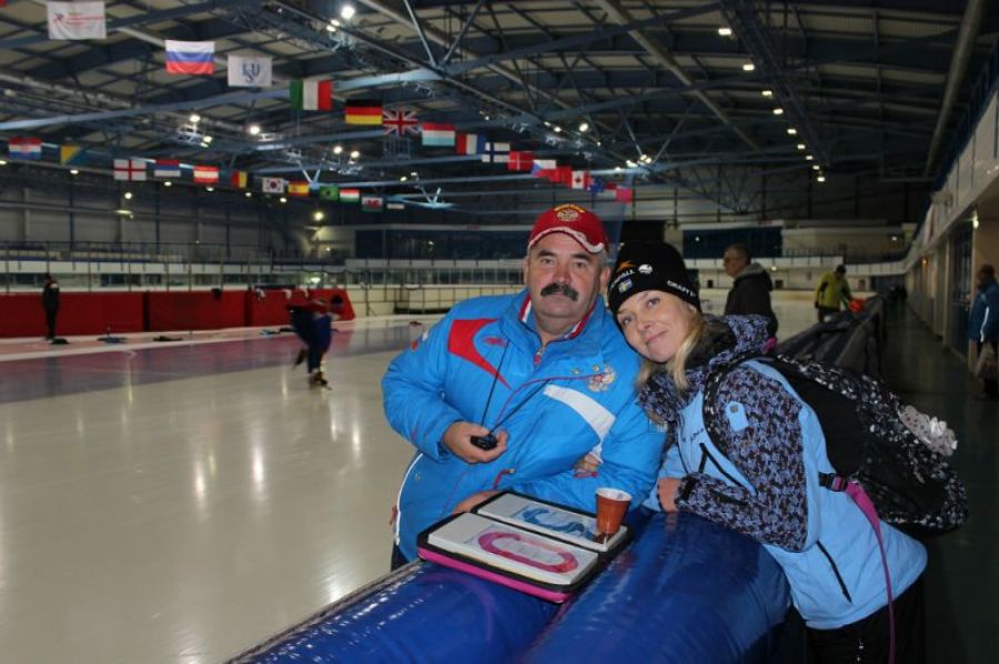 Елена Комаровская на совместных сборах с первым наставником, а ныне коллегой, заслуженным тренером России Аркадием Конюховым