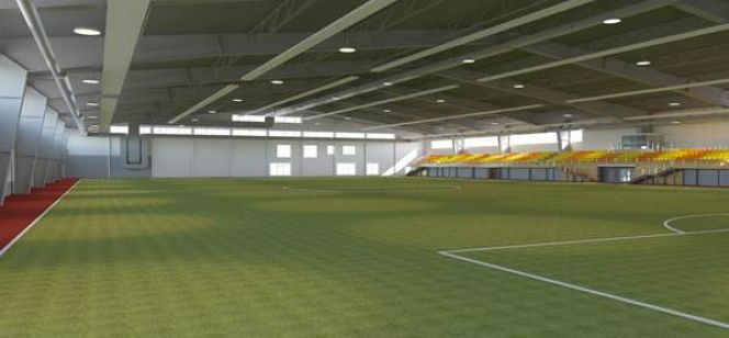 В ноябре планируется открытие первого на Алтае полноразмерного крытого футбольного манежа.