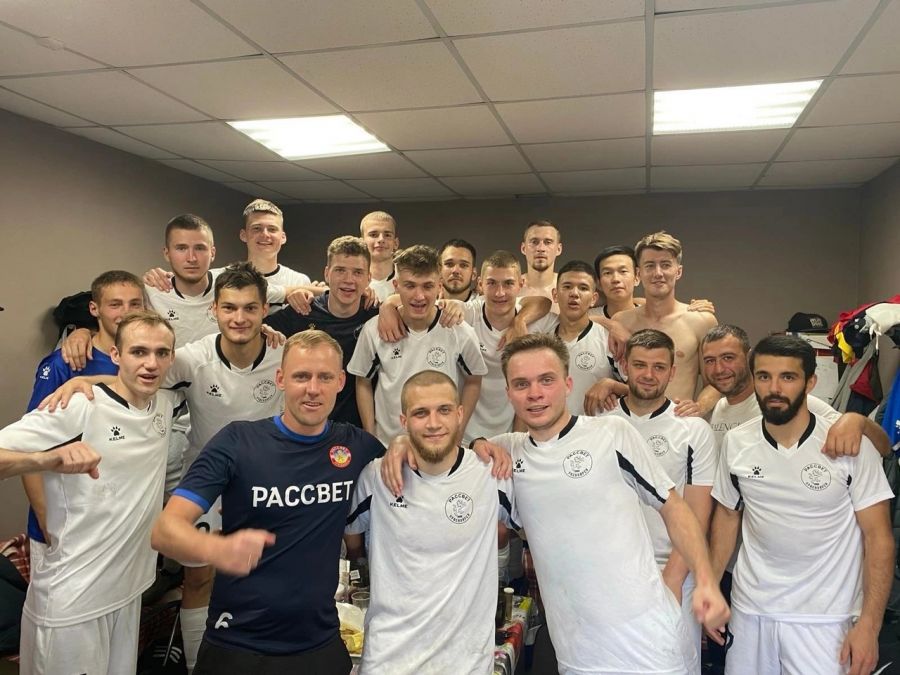 Раздевалка красноярского "Рассвета" после победы над "Новокузнецком". Фото: ФК "Рассвет"