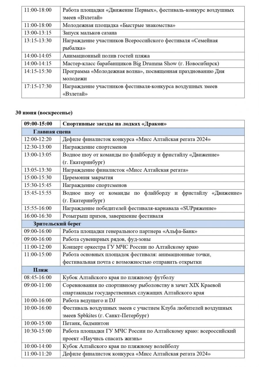 Опубликована программа международного культурно-спортивного фестиваля «Алтайская регата. Фестиваль Драконов» в Барнауле