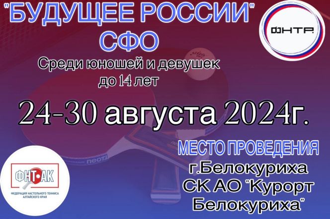 24-30 августа. Белокуриха. Санаторий "Белокуриха". Турнир «Будущее России» (U14) в Сибирском федеральном округе