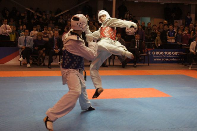 Альберт Гаун и Шалва Шубитидзе – чемпионы России по тхэквондно среди студентов (фото).