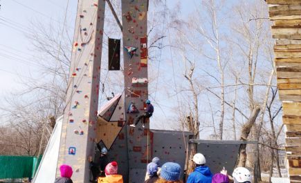 В барнаульском парке «Изумрудный» прошли краевые соревнования по технике альпинизма «Весенние связки – 2017».