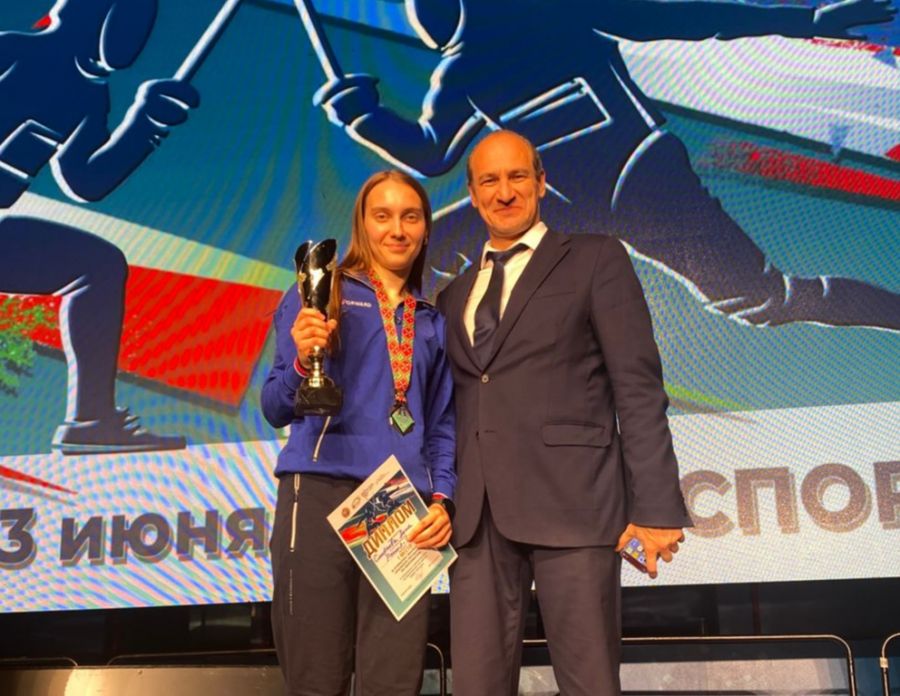 Анна Смирнова с тренером Валерианом Феоктистовым