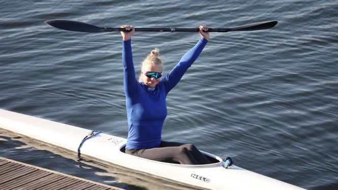 Анастасия Кравченко на домашнем гребном канале. 25 сентября 2025 года. Фото Олег Богданов