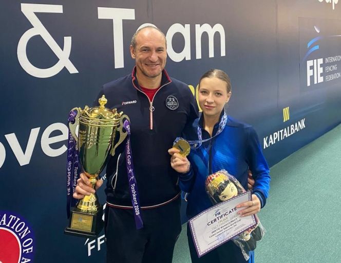 Мария Третьякова с тренером Валерианом Феоктистовым