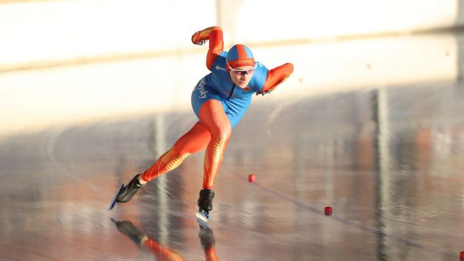 Анастасия Муштакова - второй призёр этапа Кубка России в Санкт-Петербурге. Фото: Союз конькобежцев России