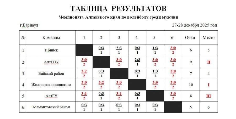 Команда «Жилищная инициатива» - победитель чемпионата Алтайского края среди мужчин (фото)