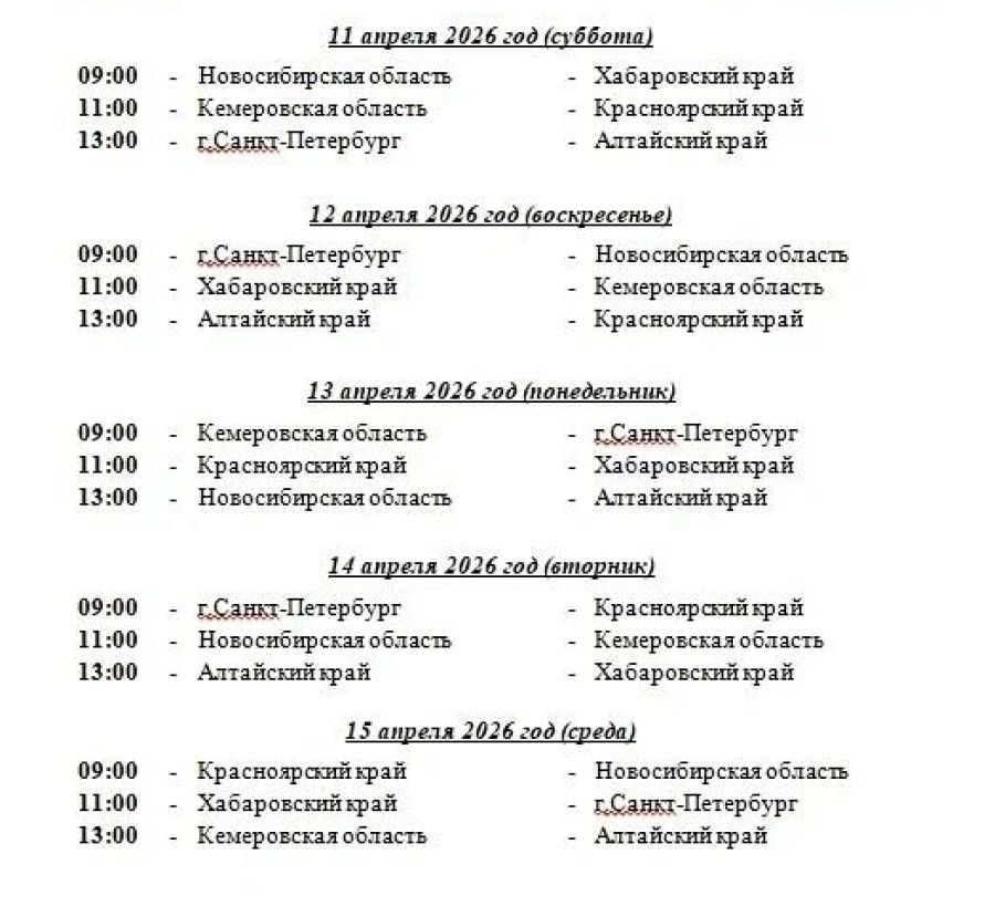 11-15 апреля. Барнаул. ФОК Краевой СШОР. Полуфинал всероссийских соревнований среди юношей до 14 лет